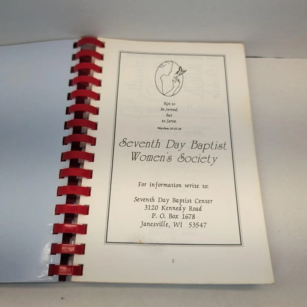 SCSC‎ Cookbook Seventh Day Baptist Women's Society 1992 Community